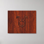 Toile Symbole Taurus Zodiac en Mahogany Style imprimé (Recto)