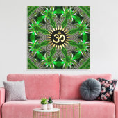 Toile Symbole vert Om Or Mandala (Insitu(Salon))