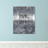 Toile Symbole Virgo Zodiac Grunge Style Distressed (Insitu (Plancher de Bois))