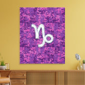 Toile SYMBOLE Zodiaque Capricorne sur Camo numérique Fuc (Insitu(Salon))