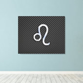 Toile Symbole Zodiaque Leo d'argent sur l'impression de (Insitu (Plancher de Bois))