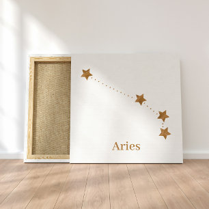 Toile SYMBOLE Zodiaque moderne Gold Aries   Incendie d'é