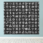 Toile Symboles de runes : police sans couture ancienne. (Insitu (Plancher de Bois))