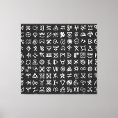 Toile Symboles de runes : police sans couture ancienne. (Recto)