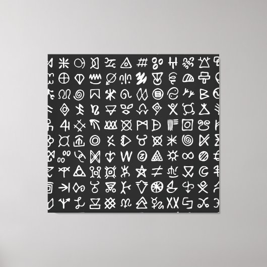 Toile Symboles de runes : police sans couture ancienne. (Recto)