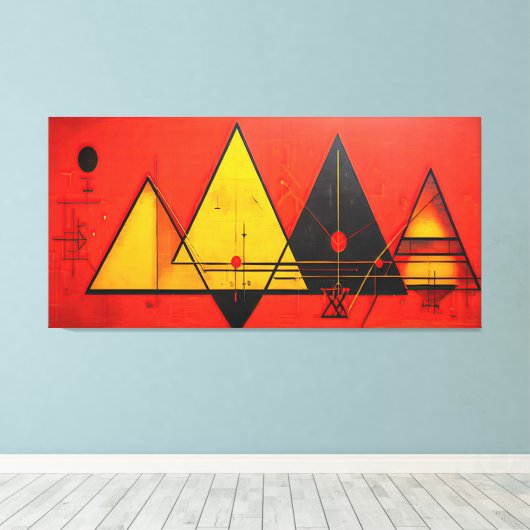 Toile Symboles géométriques Abstrait #03. (Insitu (Plancher de Bois))