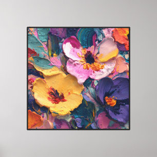 Toile Symphonie florale Art abstrait texturé