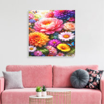 Symphonie florale vibrante avec papillons