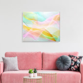 Toile Symphonie Pastel de Rubans Flottants et Fluides (Insitu(Salon))