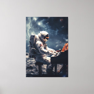 Toile Symphonie pour les étoiles L'astronaute Piano su