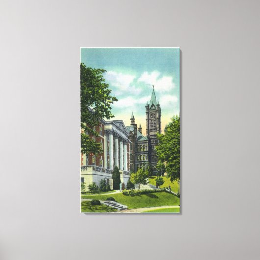 Toile Syracuse U Campus Vue montrant Crouse College (Recto)