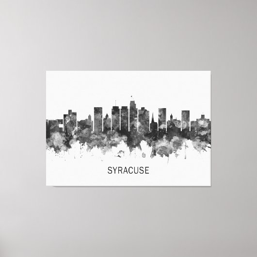Toile Syracuse USA Skyline BW (Recto)