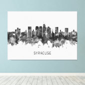 Toile Syracuse USA Skyline BW (Insitu (Plancher de Bois))