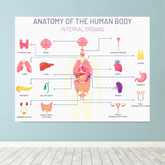 Toile Système des organes humains (Insitu (Plancher de Bois))