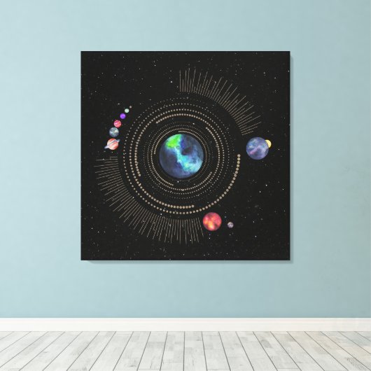 Toile Système solaire (Insitu (Plancher de Bois))