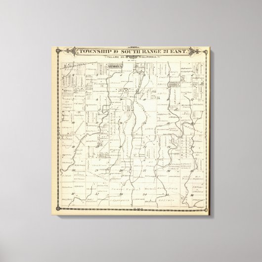 Toile T19S R21E Tulare Comté Plan de section (Recto)