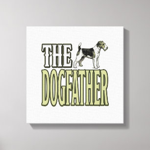Toile T-shirt avec gravure vintage Terrier Dog Father_