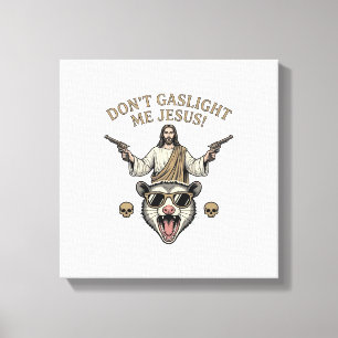 Toile T-shirt design de gravure vintage Jésus Possum drô