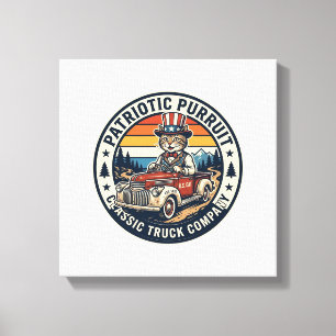 Toile T-shirt rétro du chat oncle Sam patriotique Couche