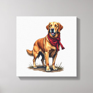 Toile T-shirt vintage à motif de retriever doré de chass