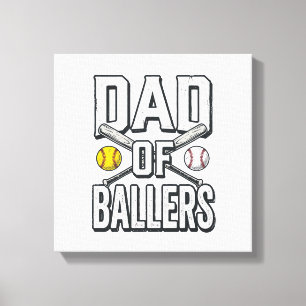 Toile T-shirt vintage pour papa de softball et baseball
