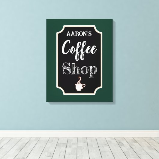 Toile Tabac vert personnalisé Boutique d'art Imprimer (Insitu (Plancher de Bois))