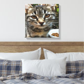 Toile Tabby Cat Kitten Faire contact visuel (Insitu(Chambre))