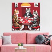 Toile Tabby Cats Jouer Au Poker (Insitu(Salon))