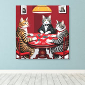 Toile Tabby Cats Jouer Au Poker (Insitu (Plancher de Bois))