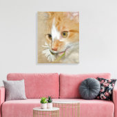 Toile Tabby chaton avec marguerite (Insitu(Salon))