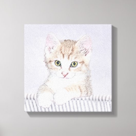 Toile Tabby Orange Kitten Peinture - Art Chat original (Recto)