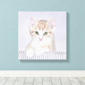 Toile Tabby Orange Kitten Peinture - Art Chat original (Insitu (Plancher de Bois))