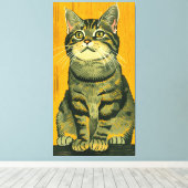 Toile Tabby rayé minimaliste gris (Insitu (Plancher de Bois))