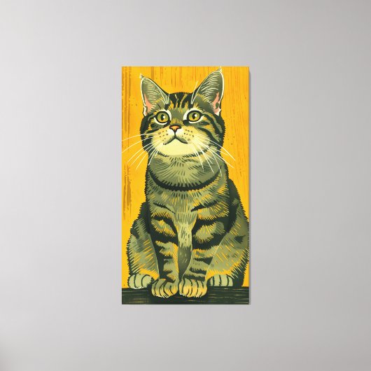 Toile Tabby rayé minimaliste gris (Recto)
