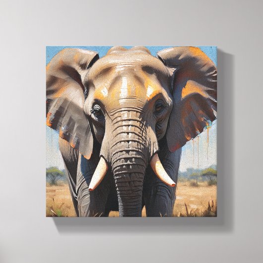 Toile Tabel Deco Portrait D'un Eléphant Doux Canvas Afdruk (Voorkant)