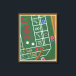 Toile Table Casino Craps avec chips et dés<br><div class="desc">Assurez-vous que Lady Luck est de votre côté avec ce tableau d'une table de craps de Chariklia Zarris. Les dés ont été jetés et sont collectés, ainsi que tout pari perdu. Mettez cette action remplie imprimé sur votre mur aujourd'hui!</div>