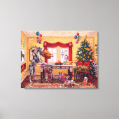 Toile Table de Noël et grands danois (Recto)