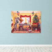 Toile Table de Noël et grands danois (Insitu (Plancher de Bois))