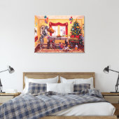 Toile Table de Noël et grands danois (Insitu(Chambre))
