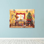 Toile Table de Noël et Great Danes faon (Insitu (Plancher de Bois))