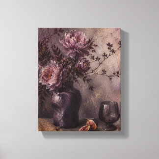 Toile Table Mauve à Cinq – Nature Morte Florale