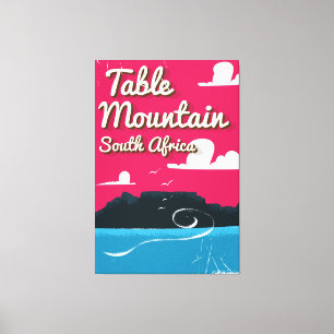 Toile Table Mountain Afrique du Sud Affiche de voyage Vi