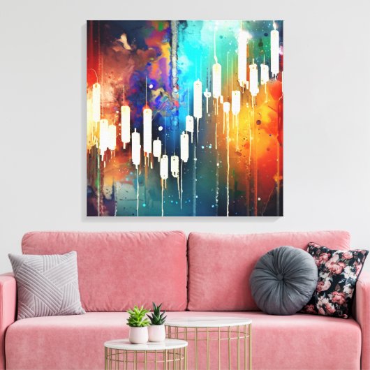 Toile Tableau à chandelles abstraites colorées (Insitu(Salon))