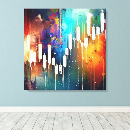 Toile Tableau à chandelles abstraites colorées (Insitu (Plancher de Bois))