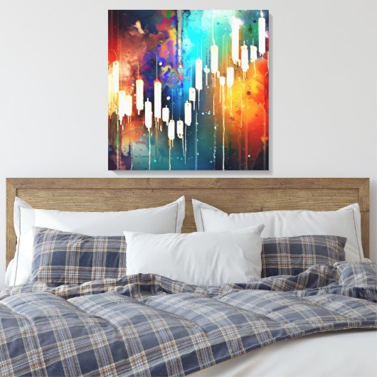 Toile Tableau à chandelles abstraites colorées (Insitu(Chambre))