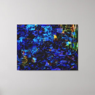 Toile Tableau abstrait bleu