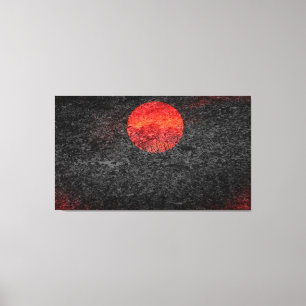 Toile Tableau Abstrait Coucher de soleil rouge #2