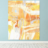 Toile Tableau Abstrait Jaune Orange (Insitu (Plancher de Bois))