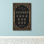 Toile Tableau de placement de mariage Glam Or Noir (Insitu (Plancher de Bois))