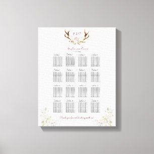 Toile Tableau de placement élégant aux fleurs blanches e